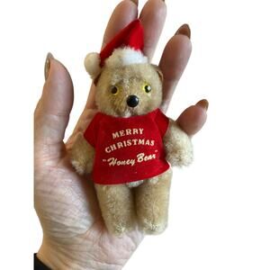 Kurt Adler 3.5" Honey Bear Christmas Ornament Jointed Teddy Vintage Shelf Sitter